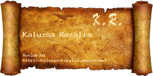 Kaluzsa Rozália névjegykártya