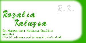 rozalia kaluzsa business card